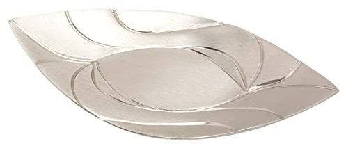 NKlaus piatto candela ovale 21x11cm ottone nichelato piattino tavolo decorazione piatto 10605