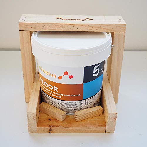 h2oplus Pintura para Suelos Floor Azul 5Kg - Ideal para GARAJES y TERRAZAS | PINTURA EPOXI de Alta Duración | SIN OLOR a Disolventes | Perfecta para Hormigón y Baldosas | Ecológica