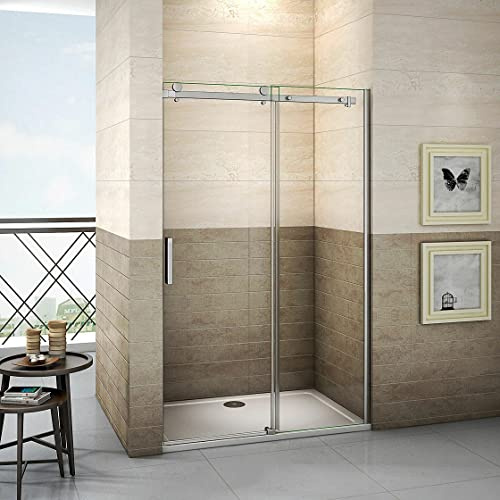 Acezanble Duschtür 130cm Nischentür Schiebetür Duschabtrennung Duschwand Dusche 8mm NANO Glas H195cm