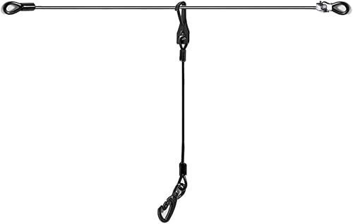Dog Seat Belt,5FT Chew-Proof Stainless Steel Wire Tether for Car Safety