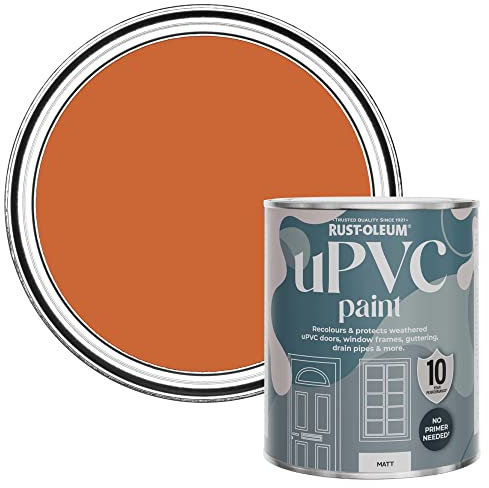 Rust-Oleum Orange uPVC Door and Window Paint in Matt Finish - Tiger Tea 750ml