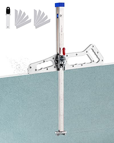 YJINGRUI Trockenbau-Schneidwerkzeug, faltbarer Trockenbauschneider, passend für Gipskartonplatten, Gipskartonschneider, Gipskartonschneider mit 10 Ersatzklingen, Einheit: Zentimeter