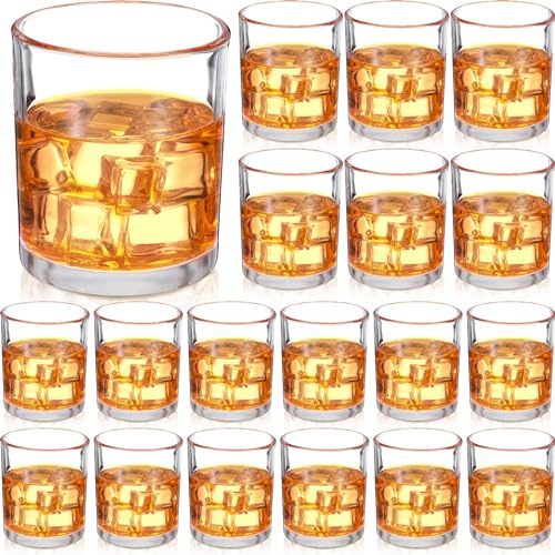 Hoolerry 18 Pieces Old Fashioned Whiskey Glasses 10oz Rocks Glasses with Thick Bottom Crystal Glassware for Bourbon, Scotch, Cocktails Short Bar Drinking for Home Parties Holiday Gifting(Classic)