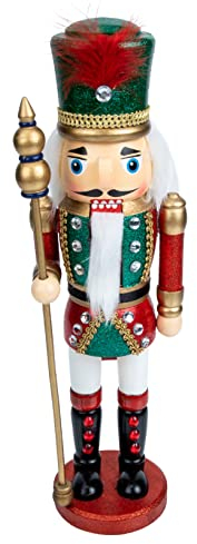ABOOFAN Easter Nutcracker Wood Soldier Model 15 Inch Decorative Nutcracker Ornament Christmas Figure Desktop Tabletop Decor Wooden Accessories