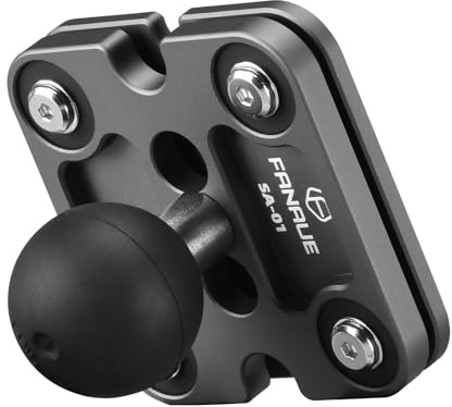 FANAUE SA-01DG Anti-Vibrations Motorrad Telefonhalterung Zubehör mit 1 Ball Adapter für RAM Mount B Größe Doppelsockelarm, frei zu demontieren und montieren, aus Aluminium-Legierung.
