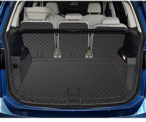 HABRAT Kofferraum Schutzmatte Spezielle Kofferraummatten Für VW Für Touran 5 Sitze 2016-2022 Kofferraumteppiche Cargo Liner Styling Gepäckabdeckungen Fußmatten Kofferraum (Farbe : Alles schwarz)