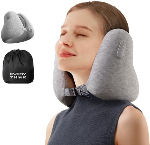 Coussin de Voyage - Oreiller Cervical pour Avion Protection cervicale intégrée pour réduire Le Bruit, Chute de 30 décibels, Durable et Infroissable, Tissu Doux pour la Peau, Facile à Transporter