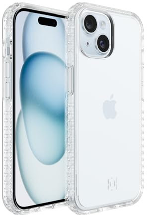 Incipio Grip Phone Case for iPhone 15, 14 & 13 - Clear, Slim, Shock-Absorbent, Antimicrobial, Recycled Materials, X-Grip Pattern
