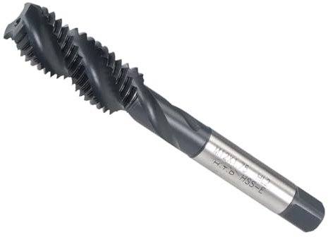 CoCud Spiralnut-Gewindebohrer, M12X1.75 Gewindegröße, Nitridbeschichteter HSS-Gewindeschneidwerkzeug - (Anwendungen: zur Bearbeitung von Löchern und klebrigen Materialien)