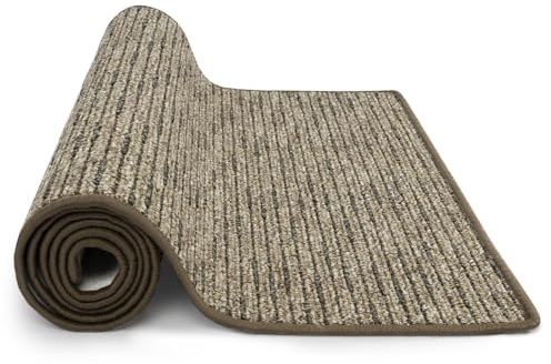 KARAT Geneva - Alfombra de pasillo a medida, vendida por metro, alfombra para pasillo, alfombra antideslizante para cocina, alfombra para cocina, pasillo y sala de estar (200 x 100 cm, marrón claro)