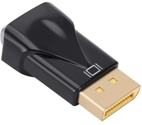Adaptateur Displayport vers VGA plaqué 1080p standard mâle vers VGA mâle pour ordinateur portable, PC, projecteur, moniteur, Displayport vers VGA, adaptateur convertisseur Displayport pour ordinateur