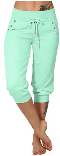 Capribyxor dam, 3/4 sommar, stretch, vandringsbyxor, sommar, 3/4, sportbyxor, korta byxor, fitnessjoggingbyxor, Barmuda shorts, sommarbyxor, knälånga fritidsbyxor, stora storlekar,