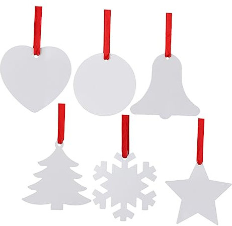 BUGUUYO 6stücke Sublimationsanhänger Für Weihnachtsbaum Weihnachtsdeko Mit Personalisierbarem Design Für Festliche Anlässe Und Kreative Projekte