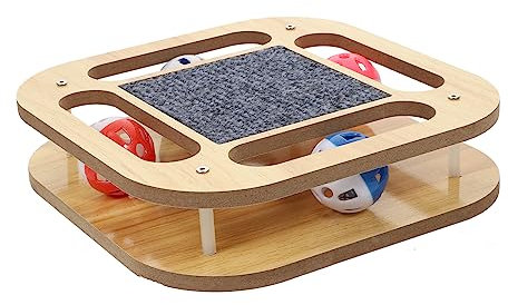 BESPORTBLE Cat Wooden Turntable Kratzbrett Für Katzen Interaktives Spielzeug Aus Holz Für Kratzen Und Spielen Dekorativ Und Leicht Für Drinnen Und Draußen