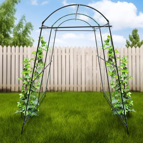 VonVVer Rosenbogen Torbogen 115x183x230cm - Gartenbogen Metall 19mm Stahlrohr Rosenbögen Freistehend Rosengestell Rosenspalier 110-180cm Breite Einstellbar für Kletterpflanzen Rosenrankenhilfe Schwarz