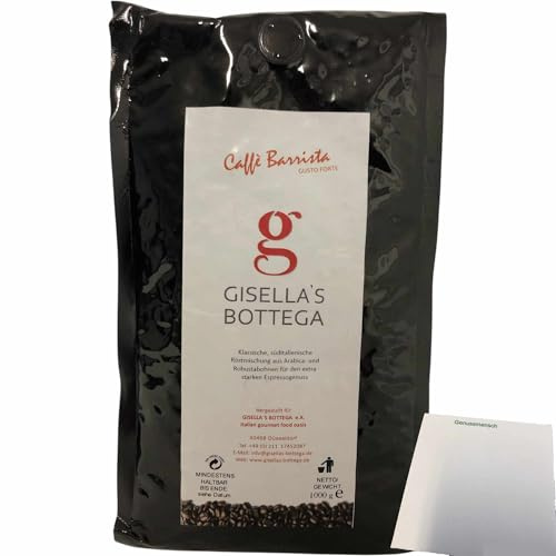 usy Bundle für Kaffeebohnen Gisellas Bottega Caffe Barista, für starken Espresso (1kg Packung) + usy Block