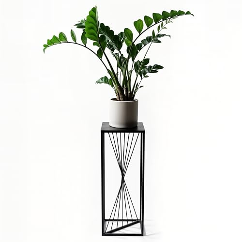 FRAMADO - Pflanzenständer River - 24x24x70cm - Farbe Schwarz - für Zimmerblumen - Metallregal - Dekorativer Tisch - Blumenständer - für Zimmerecke, Wohnzimmer, Balkon