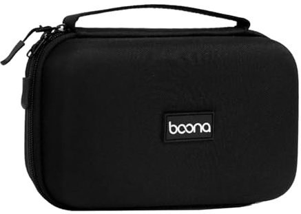 Laptop Power Supply Storage Bag Hard Case with Dividers 20x12x7cm Black (Black)