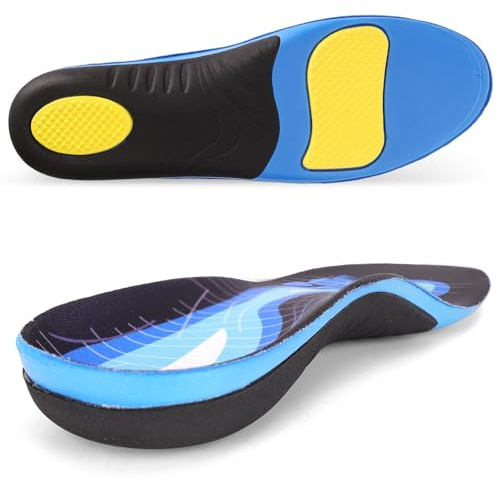 Plantar Fasciitis Insoles for Men and Women, Arch Support Orthotic Insoles for Flat Feet, Overpronation, Metatarsalgia, Feet Heel Pain, Comfort Inner Insole for Work Boots, Running, Sports (37-38)