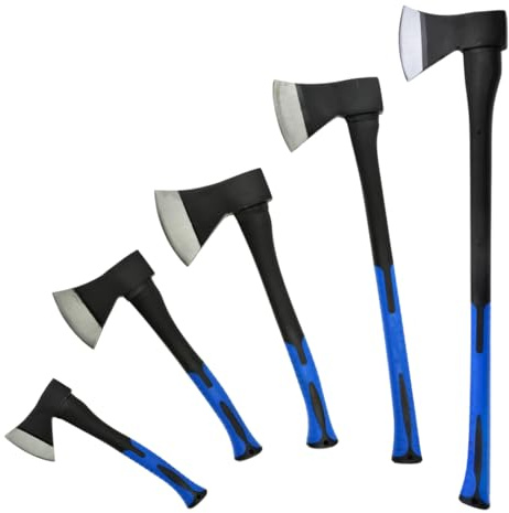pokm toolsmarket - Axt 600g 14 mit gehärtetem Kopf & vibrationsarmem Glasfaserstiel & Anti-Rutsch-Griff | 5 Varianten 600–1600 g | Fiberglas Axt Spaltaxt Beil zum Holzspalten