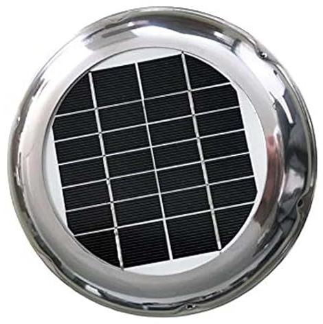Ventilatore di Scarico, Ventilatore di scarico solare da tetto in acciaio inossidabile da 2,5 W, 60 CFM, impermeabile, for WC di camper, barche, container, serre