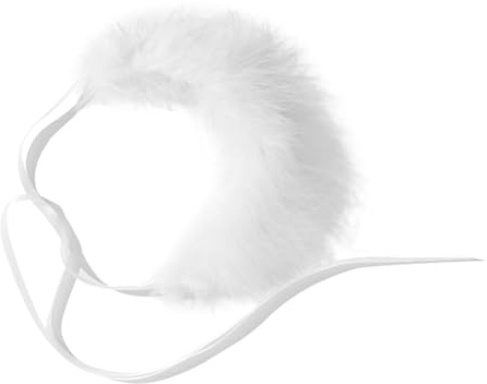 Baluue Modischer Damen Choker mit Weißem Federn Kragen Zierliche Kurz Halskette für Partys und Alltag