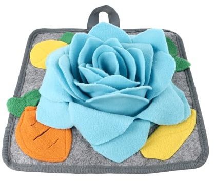GLEAVI Polar Fleece Schnüffelmatte für Kaninchen und Kleintiere rutschfest mit Hängegurten Langsam Fütternde Futtermatte aus Sicherem Material für Nasenarbeit und Stressabbau