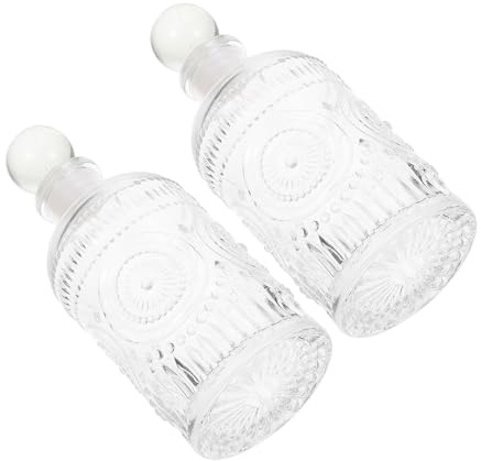 OSOLADY Difusoras de Vidrio 2 Botellas Diseño Retro de 200ml Rellenables y Reutilizables Difusión de Aroma Duradera para Aromaterapia en Baño o Balcón