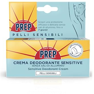 Prep, Crema Deodorante Sensitive 7 Giorni, Per Pelli Sensibili, Senza Alcol e Sali d'Alluminio, Profumazione Delicata, A Rapido Assorbimento, Non Macchia, 35ml