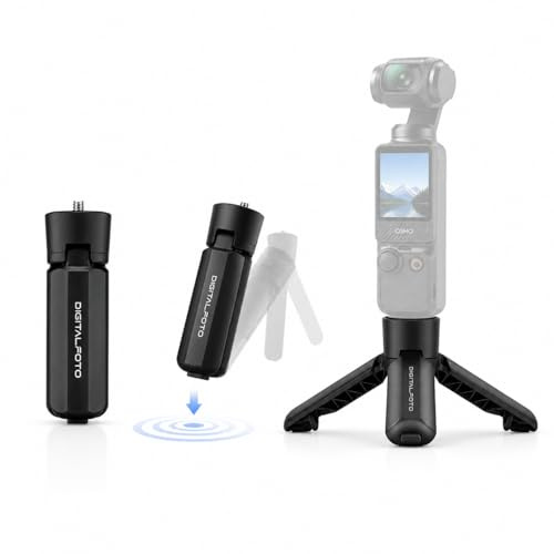 POP-1 Auto-Open Mini Tripod for DJI Osmo Pocket 3/4/4P/Luna | 1/4 Inch Screw Mount, Compact Desktop Stand for Action Cameras, iPhone, Vlogging and Video Shooting