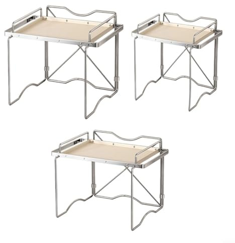 Glewi Étagère de four à micro-ondes en métal robuste en acier au carbone pour comptoir de cuisine, dortoir (S)