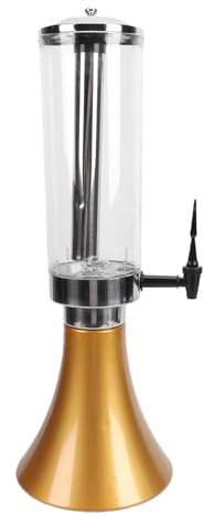 Luocute Dispensador de Cerveza de 3 Litros, Torre de Bebidas de Plástico Transparente con Columna de Hielo de Acero Inoxidable y Luces Duales, Dispensadores de Torre de Bebidas para