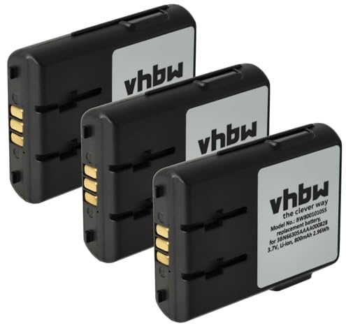 vhbw 3x batteria compatibile con Alcatel Mobile 400 DECT, 300 DECT telefono fisso cordless (800mAh, 3,7V, Li-Ion)