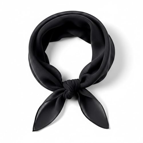 TigerTie Damen Nickituch Chiffon in einfarbig unicolor Halstuch - zartes Accessoire - 50 x 50 cm - Made in Italy