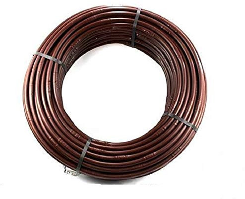 TUBO FORATO DA 16 MM PER IRRIGAZIONE ALA GOCCIOLANTE AUTOCOMPENSANTE DA 100 MT COMPLETO DI RACCORDO AL RUBINETTO COLORE MARRONE