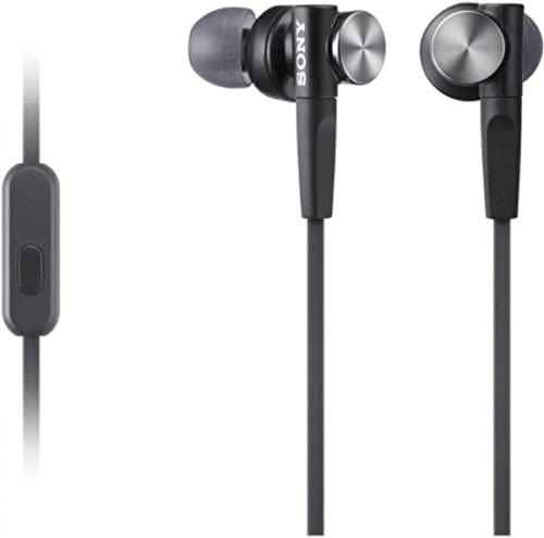 Sony MDR-XB50AP Cuffie In-Ear Extra Bass con Microfono, Auricolari in Silicone, Nero