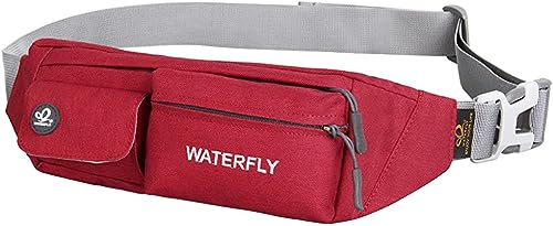 WATERFLY Bauchtasche Damen Herren Klein: Gürteltasche Hüfttasche Stylisch für Sport Joggen Hundetraining Laufen Running Reise Travel Hip Waist Bag Bum Fanny Pack