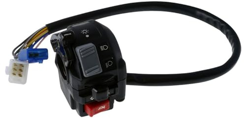 Lenkerschalter links kompatibel mit Yamaha DT 125 R, Licht, Blinker, Horn | Linker Lenkerschalter für Leichtkraftrad-Lenker; Funktionen: Licht an/aus, Blinker und Horn; 4,0 cm breit, 7,0 cm hoch