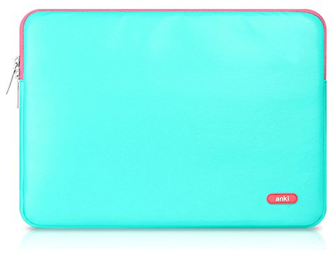 ZhuiKun 12 Pouces Résistant à l'eau en PU Cuir Pochette Sacoche Housse pour Ordinateur Portable/Netbook/MacBook Pro/MacBook Air Menthe Verte