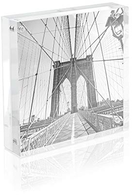 Isaac Jacobs Super Thick Acrylic Magnetic Block Frame, 4x4 inches