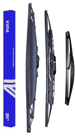 Vipa Car Parts Premium Wiper Blade Set | Fits: VAUXHALL AGILA Hatchback (Jan 2008 to Nov 2014) | All-Weather Performance | Durable, Streak-Free Windshield Wipers | Easy Installation