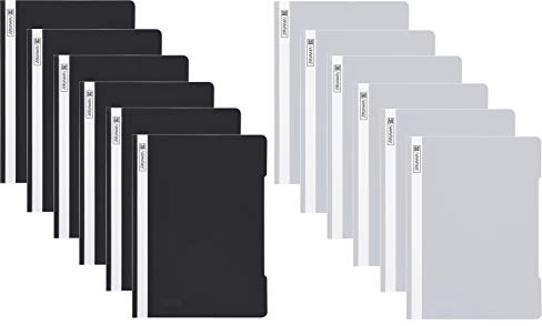 12 Brunnen Schnellhefter A4 schwarz/grau PP-Folie glasklares Deckblatt