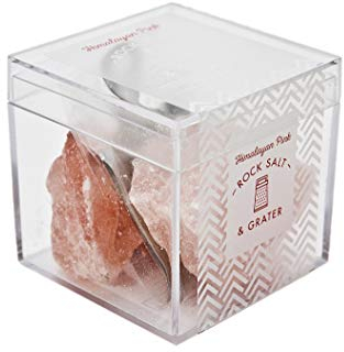 Eat.Art Rock Salt and Mini Grater Himalayan Pink - Unusual Cute Vegan Cooking Food Gift - Making It An Unique Adult Stocking Filler or Quirky Foodie Gluten Free Treat