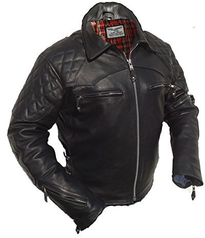 Noble House Sidewinder Motorradjacke Herren Lederjacke Biker Jacke schwarzes Pferdeleder echt Leder (XXL)