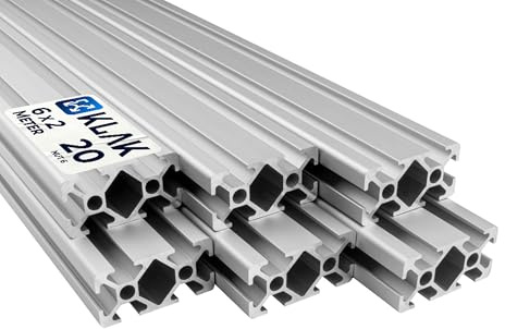 KLAK 20/40 - Aluprofil 6 Stück 20x40mm 2m System-, Montageprofil Nut 6 | Für Camperausbau, Anhänger & Möbelbau. Kompatibel mit Nut-6-Zubehör. Eloxiert, witterungsbeständig, 6 × 2 m = 12 m, silber
