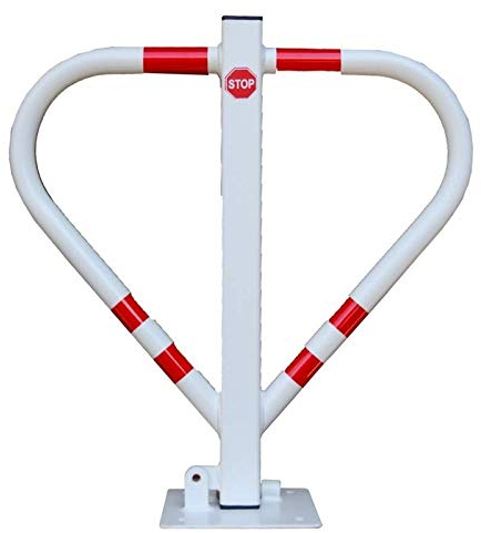 All4You Solide Parksicherung Weiss Absperrung Parksperre Parkplatzbügel Parkplatzsperre