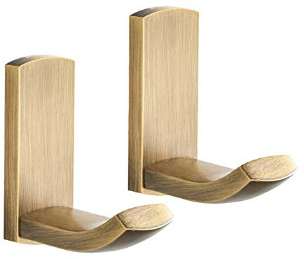 YANROO Garderobenhaken Gold, Kleiderhaken, Wand Haken, robuste Wandhaken, Handtuchhaken für Badezimmer, Küche, Tür, Schrank, Schrank, Messing, 2 Packungen