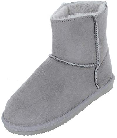 Autumn Faith Ladies Luxury Slipper Boots Ankle Bootees Microsuede Faux Fur Lined