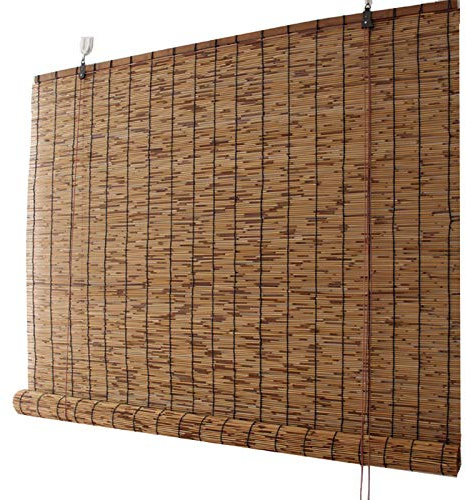 KDDEON Stores À Rouleaux en Bambou de Décoration Rétro de Carbonisation,Rideau de Roseau D'intimité de Cloison,Stores À Enroulement Ventilée D'ombrage,pour Terrasse/Restaurant (160x250cm/63x99in)