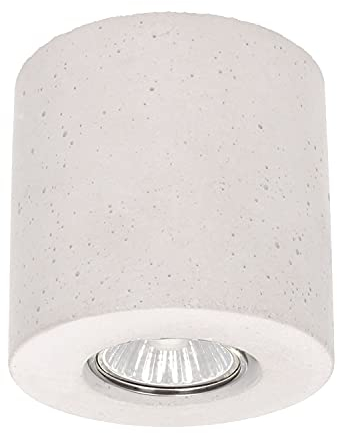 Deckenspot Weiß MARILLA Betonlampe akzentuiertes Licht Ø10cm rund wohnlicher Deckenstrahler Flur